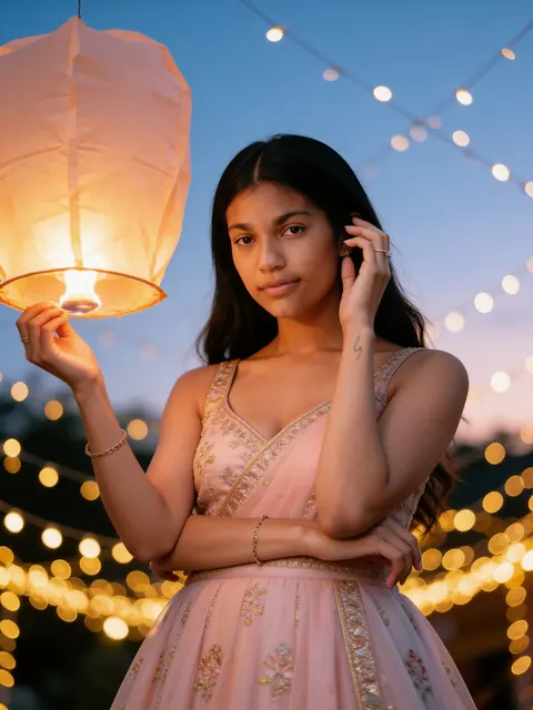 Result: Sky lantern at dusk